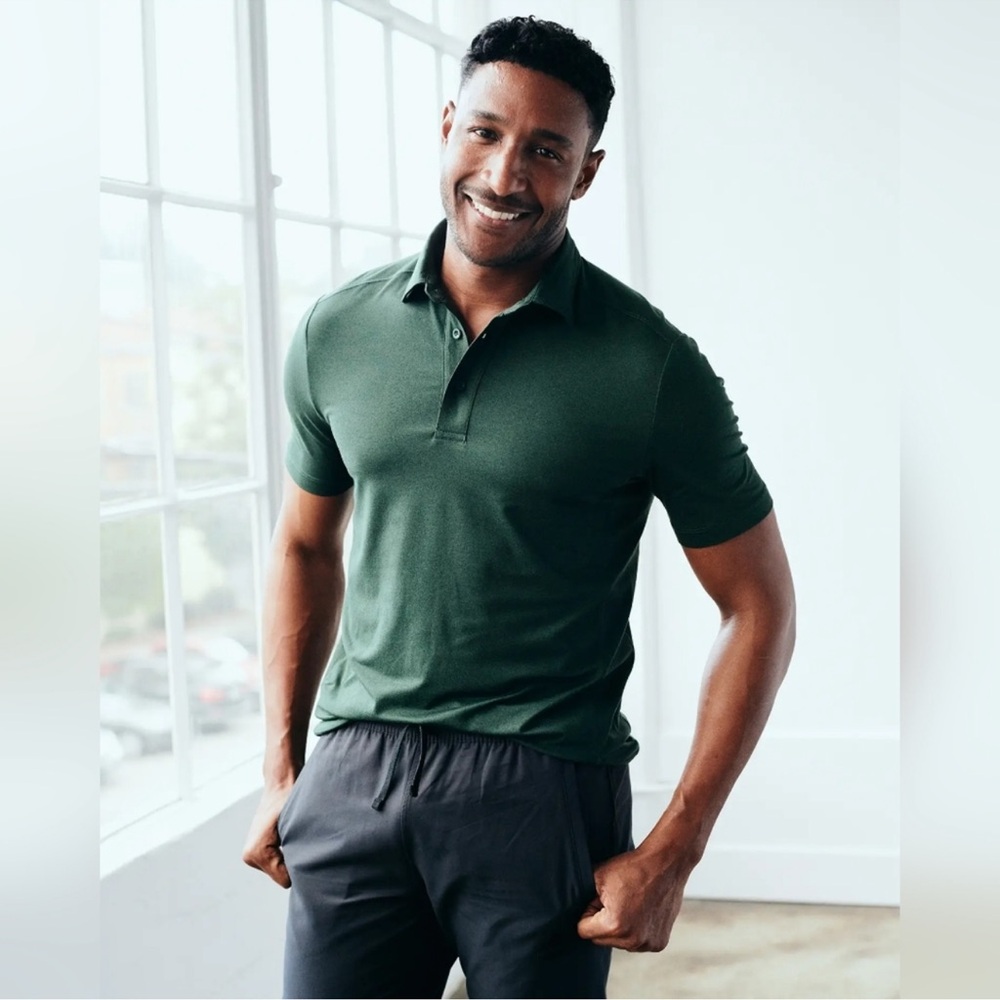 NWT Quince Flowknit Breeze Performance Polo Mens XXL Dark Olive Green